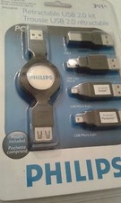  PHILIPS RETRACTABLE USB 2.0 KIT   3ft/1m  Black SWR1249/27 new picture
