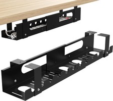 2PACKS Cable Management Under Desk Tray Adjustable Large Under Table Cord Wire picture