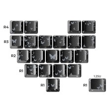 XVX White Butterfly Keycaps OEM Profile IMD-Tech RGB Friendly 21 Keys Set picture
