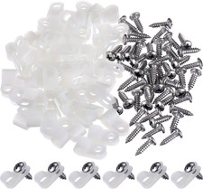Hicarer 50 Pack R Type Cable Clip Wire Clamp with Screws, 1/4 Inch, White | Nylo picture