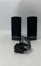 Pair Of Cyber Acoustics Black Wired Amplified Computer Speakers System picture