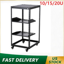 10/15/20U Open Frame Server Rack Heavy Steel Wall Mount Floor Standing 22-40