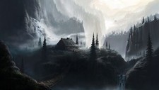 Landscape nature trees art fantasy mountains bridge Custom Gaming Mat Desk picture