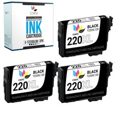 3-PK CMYi Replacement 220XL Black Ink Cartridges Fits Epson Expression XP-424 picture