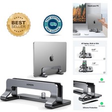 Portable Vertical Laptop Stand - Stable and Stylish Desk Accessory, Up to 17.3