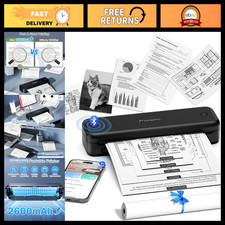 Inkless Portable Thermal Printer for Travel - Compact 8.5x11, Black, Easy Print picture