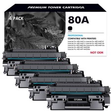 4PK CF280A 80A Laser Toner Cartridge For HP LaserJet Pro 400 M401A M401DW M425DN picture