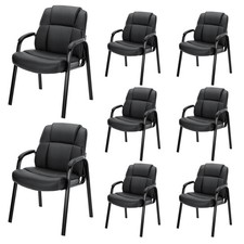 Office Guest Chairs Set of 8 Stationary Side Waiting Room OLIXIS ergonomic picture