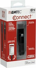 NEW Emtec Connect iCobra2 64GB Black USB 2In1 Flash Drive for iPhone 7+/6+/6S/5C picture