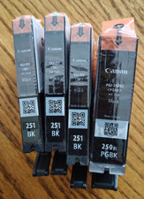 Canon Ink cartridges  (set of 4)  Three -251 Black and one XL 250 Black picture