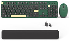 Teclado retro inalámbrico con ratón, 104 teclas y receptor USB/Type-C, Nuevo picture