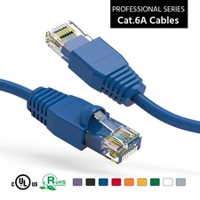 15 Pack of 20Ft CAT6A UTP Ethernet Network Booted Cable Blue picture