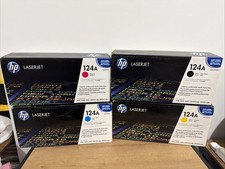 HP 124A Toner Cartridges Set (Black Cyan Magenta Yellow) OEM Q6000A Q6001A Q6002 picture