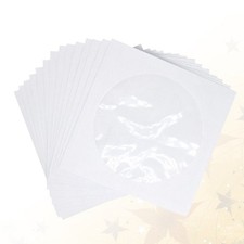 White Cd Organizer Bags with Clear Window Soft Paper Reusable Disc Holders picture