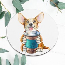 Cute Corgi Dog Puppy Coffee Cup Mouse Pad Mat Office Desk Table Accessory Gift picture