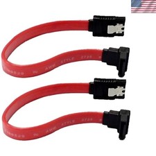 Versatile 90 Degree 6.0 Gbps SATA III Cables - Female-Female 180mm Red Pair picture