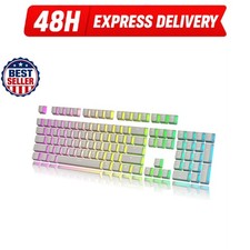 HK Gaming 112 Double Shot PBT Keycaps for MX Switches - White picture
