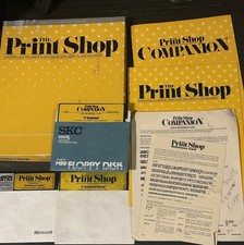 The Print Shop+Companion +box Apple II plus IIe 2 printer computer software picture
