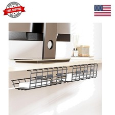 2 Pack Under Desk Cable Management Tray, Large Metal Cord Organizer, Office &... picture
