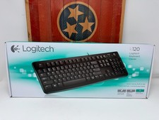 Logitech K120 Wired USB Desktop Keyboard Full Size Spill Resistant Black NEW picture