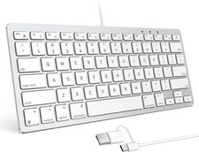Wired Keyboard for Mac, Compact 78-Key, USB-C/A Plug & Play, White picture