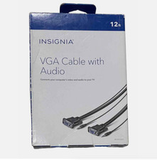 Insignia VGA Cable with Audio Black Cord NS-PV12531 12 inch Cable Computer picture