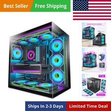H1 PC Case, Pre-Installed 7 Infinity Mirror PWM ARGB Fans, ATX Mid Tower Comp... picture