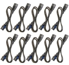 Lot of (10) 3' foot IEC 320 NEMA C13 C14 10A 18AWG PDU to CPU AC Power Cords picture