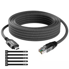 Premium Build 6 Ft. USB-C to RJ45 Gigabit LAN Ethernet Cable Network Adapter Bla picture