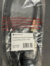 Monoprice 3ft 18AWG C13 to C14 3-Conductor Power Extension Cord  6329 | 3 PIECES picture
