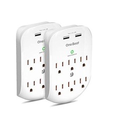 2 Pack 6-Outlet Wall Surge Protector, Multi Plug Outlet Extender, Outlet Wall... picture
