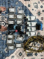 A set of Two 8 GPU PCie 14 16X slimsas Kit, 4X Server PSU, all cables picture