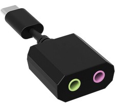 External USB C Type-C Stereo Sound Card Adapter w/Mic Headphones Jack for Laptop picture