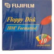 Fujifilm 10 Pack Color Floppy Disc Disks 1.44MB 3.5