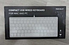 MACALLY Small Wired Keyboard for Mac & Windows, Silver Aluminum, SLIMKEYCA picture