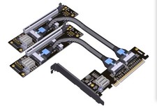 ADT-F36B-F37B-D8S PCI-e 4.0 X16 to X8 MCIO Bifurcation Adapter Riser Card picture