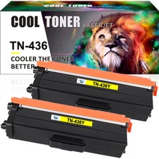 2PK TN436 Yellow Toner Compatible With Brother MFC-L9570CDW L8900CDW HL-L8260CDW picture