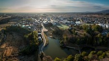 Landscape aerial view town cityscape watermarked Custom Gaming Mat Desk picture