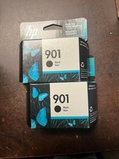2 Genuine Original Factory Sealed HP 901 Black Ink Cartridges dated 2020 picture