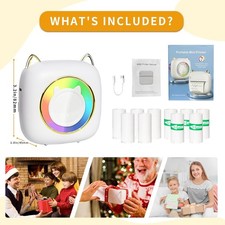 LED RGB Mini Pocket Thermal Printer Wireless Bluetooth Label Maker Photos Notes picture