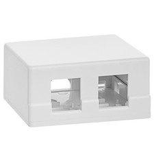 2 Port Surface Mount Keystone Jack Wall Box 2 Port Hole Network RJ45 Cat5e Cat6 picture