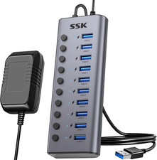 10 Port Powered Usb 3.0 Hub With Charger Fast Data Transfer And Safe 60w picture