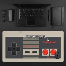 Custom Name Retro 8-Bit Controller Desk Mat, 80s Personalized XL Gaming Mousepad picture