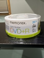 Memorex DVD+R Discs 20 Pk Lightscribe 16x 4.7GB 120min, New Factory Sealed Pk picture