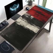 1 Large-sized E-sports Gaming Mouse Pad, Featuring a Black, Red, and White Abs picture
