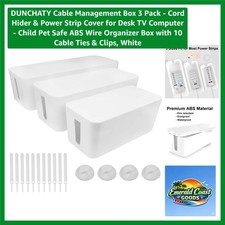 Elegant Cable Management Box 3 Pack - Child & Pet Safe Cord Organizer in White picture