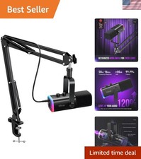 AmpliGame AM8T RGB XLR/USB Gaming Microphone Set with Boom Arm & Mute Function picture