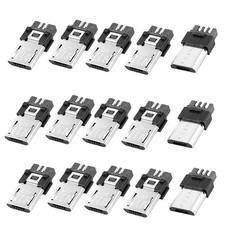 15 Pieces Micro USB B Type 5 Pin Male Solder Jack Connector picture