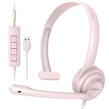 NUBWO HW02 USB Headset with Microphone Noise Cancelling Pink picture