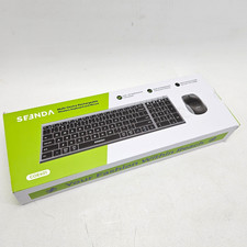 Seenda Wireless BT Keyboard & Mouse, COE401 Rechargeable Silent Slim Black/Gray picture